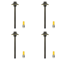 Outdoor Landscape Lighting LED 12V Low Voltage PLB30 4x/8x/12x Package Outdoor Garden Mushroom Pathway Light | 12V Low Voltage Brass Path Light with G4 3W 3000K Bulb Black Brass 4 Pack