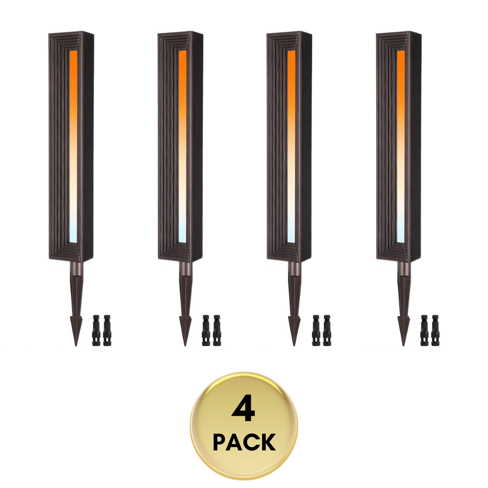 ALP54 Low Voltage Pathway Lights Package Arc-Shaped Oil-Rubbed Bronze Cast Aluminum, 7W 5CCT 12V-24V AC/DC LED Walkway Lighting IP65 Waterproof