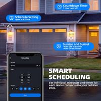 Outdoor Smart Plug 15A Wi-Fi Outlet Timer Compatible with Alexa and Google Assistant IP66 Waterproof