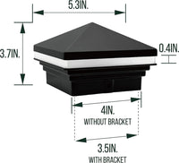 CPL02 Modern 2700K 3W AC/DC Low Voltage Aluminum LED Pyramid Post Cap Light for 3.5x3.5 or 4x4