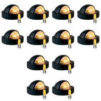 Outdoor Landscape Lighting LED 12V Low Voltage STB09 4x/8x/12x Package LED Brass Round Deck Light Surface Mount 12V Low Voltage Landscape Lighting 3W 3000K Bulb Dark Brass 12 Pack