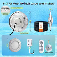 Outdoor Landscape Lighting LED 12V Low Voltage PL35 12V AC Remote-Operated LED Stainless Steel Pool Light Jacuzzi Spa RGBW Color Changing Low Voltage Light with Remote Control