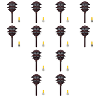 Outdoor Landscape Lighting LED 12V Low Voltage CDPA72 4x/8x/12x Package Black 12V AC/DC Aluminum 12V Low Voltage Landscape Lighting 3 Tier Pagoda Path Light 3W 3000K G4 Bulb 12 Pack Brown