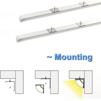 AC08 V-Shaped Corner Aluminum Channel 3.3FT/1M For Max 10mm Width LED Strip Lights Pack of 6/10/20