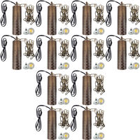 Outdoor Landscape Lighting LED 12V Low Voltage HLB09 4x/8x/12x Package 12V LED Low Voltage Brass Cylinder Pendant Light Hanging Downlight Fixture with 5W 3000K Bulb 12 Pack