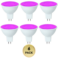 MR16 6-Pack 5W Colored LED Light Bulb, Energy Saving 12V Outdoor Holiday and Party Lighting