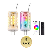 3W G4 RGBCW 2700K-5000K Smart Bluetooth 12V Low Voltage LED Light Bulbs Package with Remote Dimmable Energy Saving