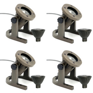 UWL01B Cast Brass Underwater Light 4x/8x/12x MR16 4W Dimmable 2700K Package 12V IP67 Low Voltage Outdoor Lighting - 4 Pack