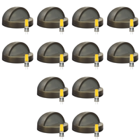 Outdoor Landscape Lighting LED 12V Low Voltage STB09 4x/8x/12x Package LED Brass Round Deck Light Surface Mount 12V Low Voltage Landscape Lighting 3W 3000K Bulb Natural Brass 12 Pack