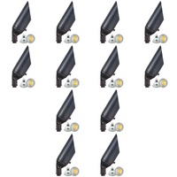 SPB04 4x/8x/12x Package Adjustable 12V Low Voltage LED Bullet Landscape Brass Spotlight Outdoor Lighting with 5W 3000K Bulb