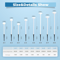 ALP71 DC24V Set of 8 White Mushroom Aluminum 3000K Warm White Integrated LED Low Voltage Path Light with Transformer Included