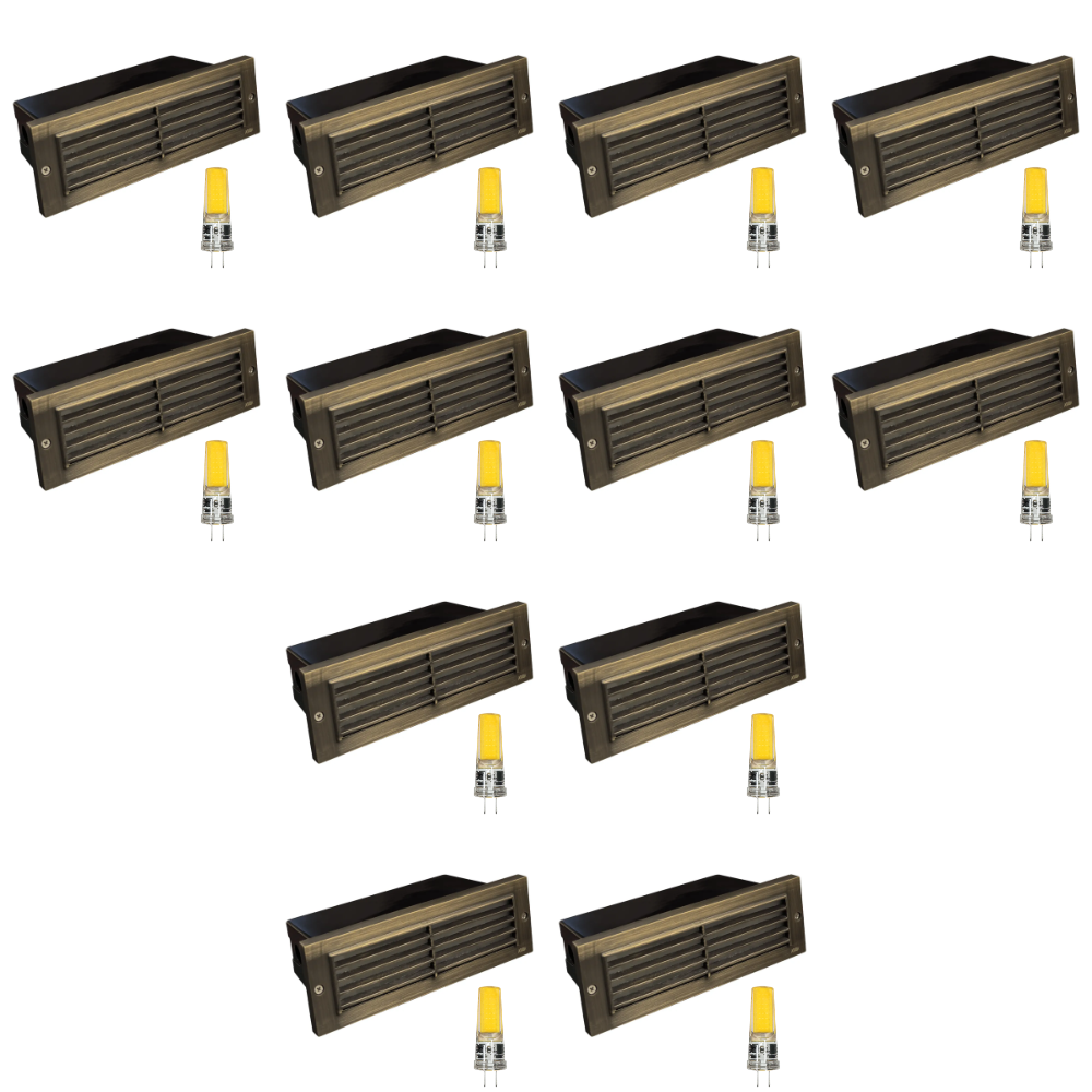 STB03 Louver Brick Waterproof Outdoor Brass Step Light