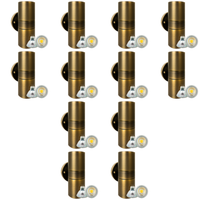 SCB05 4x/8x/12x Package LED Cylinder Up Down Light 2 Directional Brass Sconce Lighting with 12V Low Voltage 5W 3000K Bulb