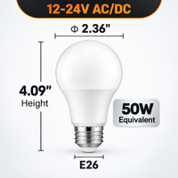 E26 6W 12V-24V 3000K/5000K 600LM AC/DC LED Shatterproof Bulbs 6-Pack Non-Dimmable Energy Saving Low Voltage Light Bulb