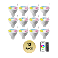 MR16 RGBCW 2700K-5000K Smart Bluetooth 5W 12V Low Voltage LED Bulbs 45° Dimmable Energy Saving Waterproof Light with Antenna and Remote Control