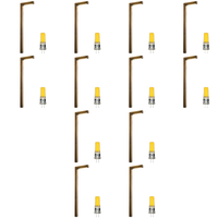 Outdoor Landscape Lighting LED 12V Low Voltage PLB10 4x/8x/12x Package LED Brass L-Shaped 12V Low Voltage Landscape Lighting Pathway Light 3W 3000K Bulb 12 Pack