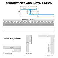AC19 Trimless Recessed Baseboard Drywall Plaster Mud-In Z-Type Aluminum Channel with 6.6FT/2M For Max Inner 12.7mm Width LED Strip Lights Pack of 4