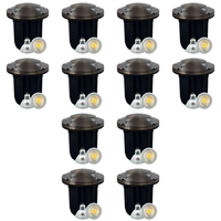 Outdoor Landscape Lighting LED 12V Low Voltage UNB10 4x/8x/12x Package Cast Brass Round Bi-Directional 12V Low Voltage LED In-ground Well Light with 3W 3000K Bulb 12 Pack