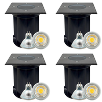Outdoor Landscape Lighting LED 12V Low Voltage UNS01 4x/8x/12x Package 12V Low Voltage LED In-Ground Well Light Square Stainless Steel Landscape Lighting Waterproof with 5W 3000K Bulb Stainless Steel 4 Pack