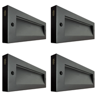 Outdoor Landscape Lighting LED 12V Low Voltage STBCC18 4x/8x/12x Package 3CCT 3W LED Cast Brass Outdoor Horizontal Modern Step Light 12V Low Voltage Lighting Dark Brass 4 Pack