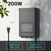 TSPA 60/120/200/300W AC 12V Outputs, Low Voltage Outdoor Plastic Transformer with Photocell and Countdown Timer