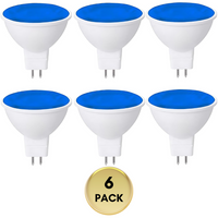 MR16 6-Pack 5W Colored LED Light Bulb, Energy Saving 12V Outdoor Holiday and Party Lighting