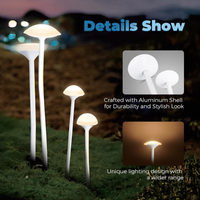 ALP71 DC24V Set of 8 White Mushroom Aluminum 3000K Warm White Integrated LED Low Voltage Path Light with Transformer Included