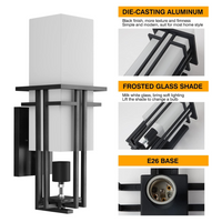 CPLA06 Outdoor Aluminum Wall Mounted Lantern Pendant Light for Garage Porch Patio E26 Socket Line Voltage 120V AC IP65 Waterproof