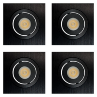 Outdoor Landscape Lighting LED 12V Low Voltage CB06 4x/8x/12x Package 1.5W DC12V Low Voltage Dimmable Recessed Square Cast Aluminum LED Puck Light Cabinet Downlighting 3000K or 5000K Black 4 Pack