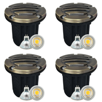 UNB06 4x/8x/12x Package Cast Brass 12V Low Voltage Round Grill LED In-Ground Well Light IP65 Waterproof with 5W 3000K Bulb