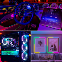 SL13 Strip Light Addressable RGB+IC WS2812B Ultra Narrow 4.54W/ft 2.7mm 16.4ft DC12V Low Voltage LED Indoor IP30 UL 0807 SMD Tape Light