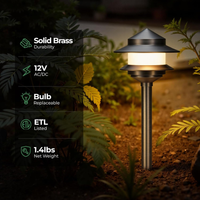 ALP73 LED Two-Tier Pagoda Solid Brass Pathway Lights Package – 12V Low Voltage Outdoor Landscape Path Lighting