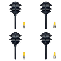 Outdoor Landscape Lighting LED 12V Low Voltage CDPA72 4x/8x/12x Package Black 12V AC/DC Aluminum 12V Low Voltage Landscape Lighting 3 Tier Pagoda Path Light 3W 3000K G4 Bulb 4 Pack Black