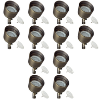 Outdoor Landscape Lighting LED 12V Low Voltage SPB07 4x/8x/12x Brass 12V Outdoor Flood Light Low Voltage LED Landscape Lighting with PAR36 10W 160° 3000K Bulb 12 Pack Natural Brass