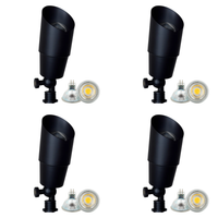 Outdoor Landscape Lighting LED 12V Low Voltage SPB01 4x/8x/12x Package 12V Low Voltage Directional Brass Spot Light Outdoor Landscape Lighting with 5W 3000K Bulb Black Brass 4 Pack