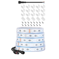 SL06 6W/ft 14mm Strip Light RGB + Warm White 3000K-3500K or Cool White 6000K-7000K 5050 DC24V Low Voltage LED Outdoor IP68 Submersible UL SMD Tape Light with Black or White PCB