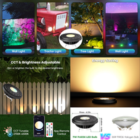 PAR36 7W LED RGB+CCT Tunable 2700K to 6500K, Remote and App Controlled, Dimmable, IP67 waterproof Low Voltage Bulbs