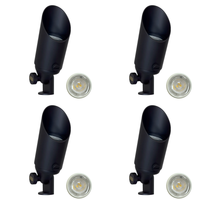 Outdoor Landscape Lighting LED 12V Low Voltage SPB11 4x/8x/12x Package 12V Low Voltage Small Directional Bullet Light Outdoor Landscape Brass Spotlight With 2.5W 3000K Bulb Dark Brass 4 Pack