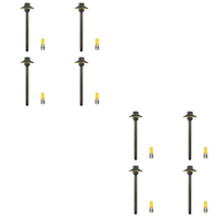 Outdoor Landscape Lighting LED 12V Low Voltage PLB30 4x/8x/12x Package Outdoor Garden Mushroom Pathway Light | 12V Low Voltage Brass Path Light with G4 3W 3000K Bulb Black Brass 8 Pack