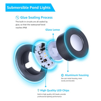 ULBA02 Aluminum Underwater Landscape 12-24V AC/DC 3W 3000K 300LM Integrated LED Fountain Light Pond Lighting IP68 Package