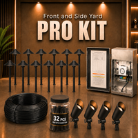 Complete Aluminum Landscape Lighting Kit: Spotlights, Path Lights, Transformer, Wire & All Required Components