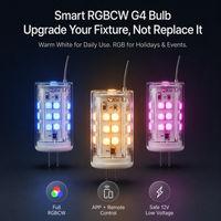 3W G4 RGBCW 2700K-5000K Smart Bluetooth 12V Low Voltage LED Light Bulbs Package with Remote Dimmable Energy Saving