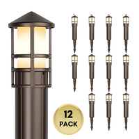 ALP56 4W 12V AC/DC Low Voltage Cast Aluminum LED Bollard Pathway Lights Package – Outdoor Landscape Walkway & Garden Lighting