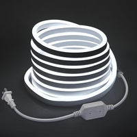 SLNR10 Dotless COB Neon LED Strip Light 110-130V IP67 Outdoor Rated Dimmable High Voltage Silicone Strip Light with Mounting Clips, Screws, Power Adapter with Dimmer and Remote Control