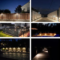 STLA12 6 Pack Low Voltage 12V LED Landscape Deck Light, Outdoor Retaining Wall Lights, IP65 Waterproof Step Lights, for Stair Lighting and Yard Patio Pathway Walkway (2700K)