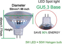 4-Pack MR16 5W 110V-130V GU5.3 LED Bulbs Dimmable Energy Saving Light 120 Degree Beam Angle 120V Line Voltage