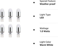 2x/4x/6x T5 T10 1W 12V LED Wedge Base Light Bulbs Energy Saving Light Bulb