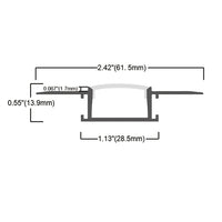 BN5615 Plaster In 8 ft Aluminum Channel 10 Pack LED Strip Light Cover End Caps