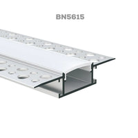 BN5615 Plaster In 8 ft Aluminum Channel 10 Pack LED Strip Light Cover End Caps