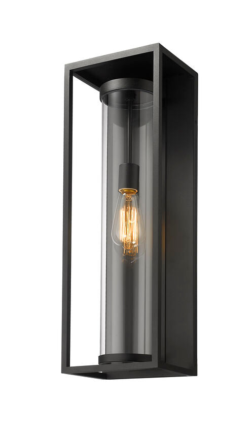 Dunbroch 584B Outdoor Wall Sconce 6.25" x 8" x 24.25" Black Aluminum Clear Glass Line Voltage 120V for Porch, Patio, Garage, Garden, Exterior Lighting